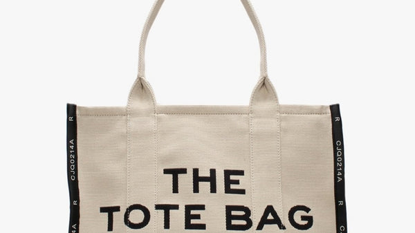How to clean a Marc Jacobs tote bag - Cream and black canvas Marc Jacobs Tote Bag.