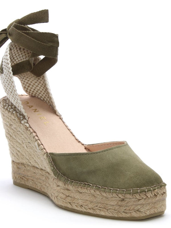 Marken Khaki Suede Wedge Espadrilles