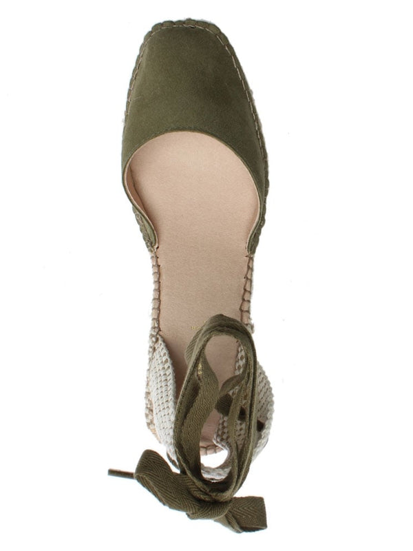 Marken Khaki Suede Wedge Espadrilles