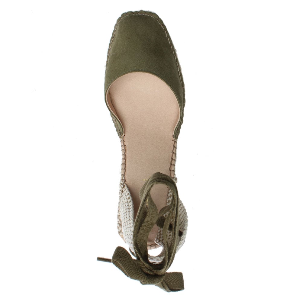 Marken Khaki Suede Wedge Espadrilles