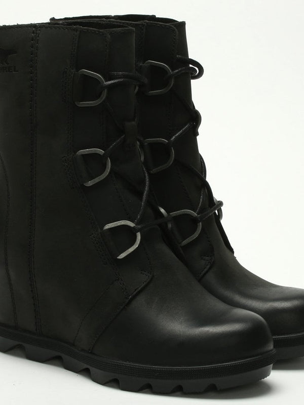 Joan Of Arctic II Black Leather Wedge Boots