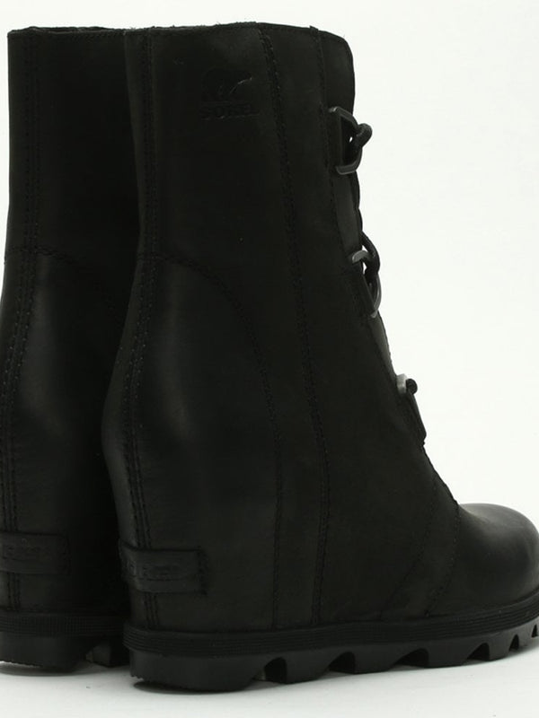 Joan Of Arctic II Black Leather Wedge Boots