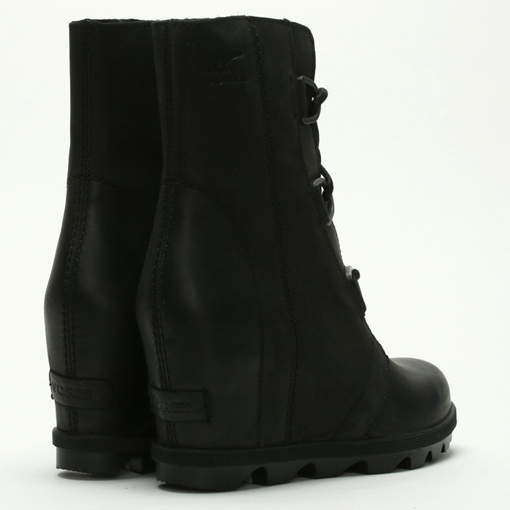 Joan Of Arctic II Black Leather Wedge Boots