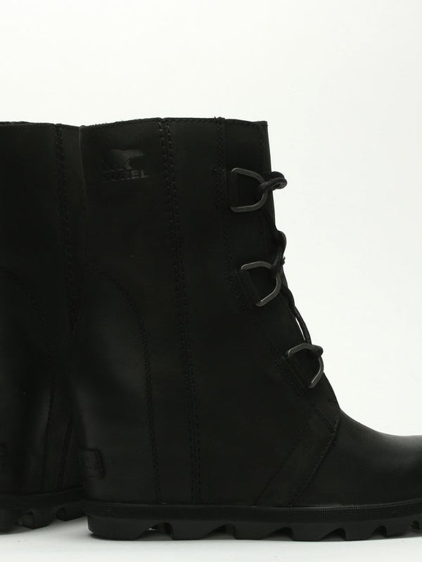 Joan Of Arctic II Black Leather Wedge Boots