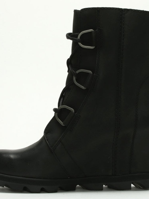 Joan Of Arctic II Black Leather Wedge Boots