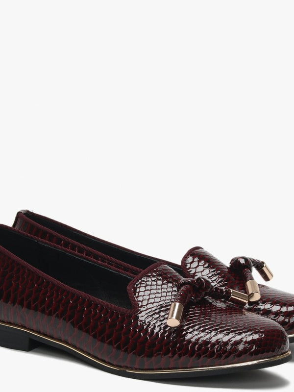 Eadlist Burgundy Reptile Tassel Loafers