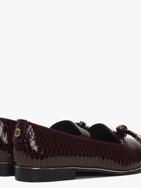 Eadlist Burgundy Reptile Tassel Loafers