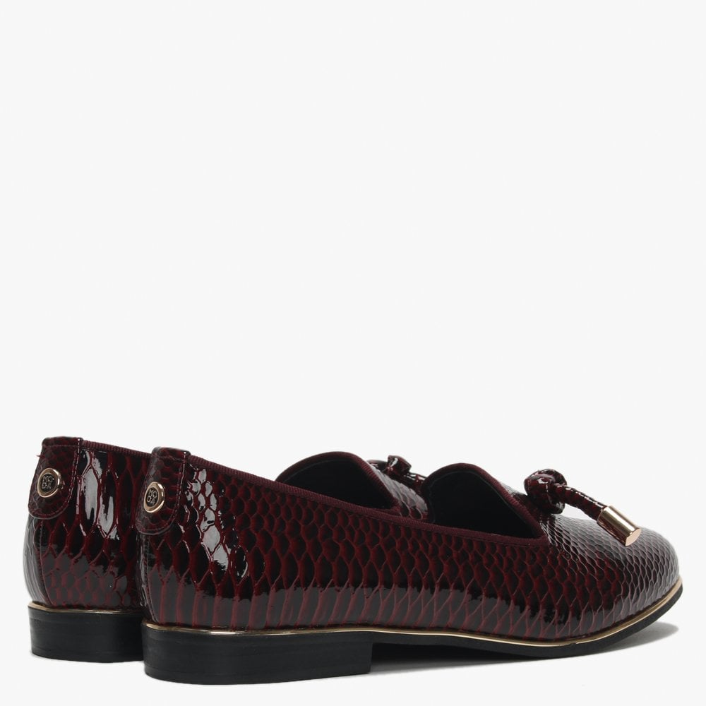Eadlist Burgundy Reptile Tassel Loafers
