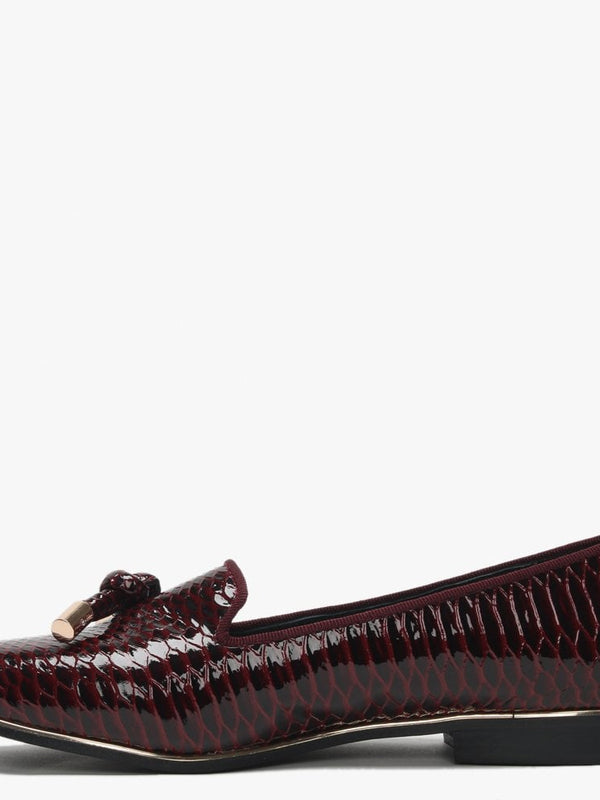 Eadlist Burgundy Reptile Tassel Loafers