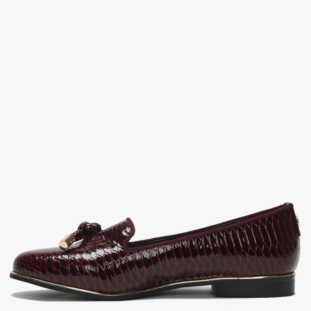 Eadlist Burgundy Reptile Tassel Loafers