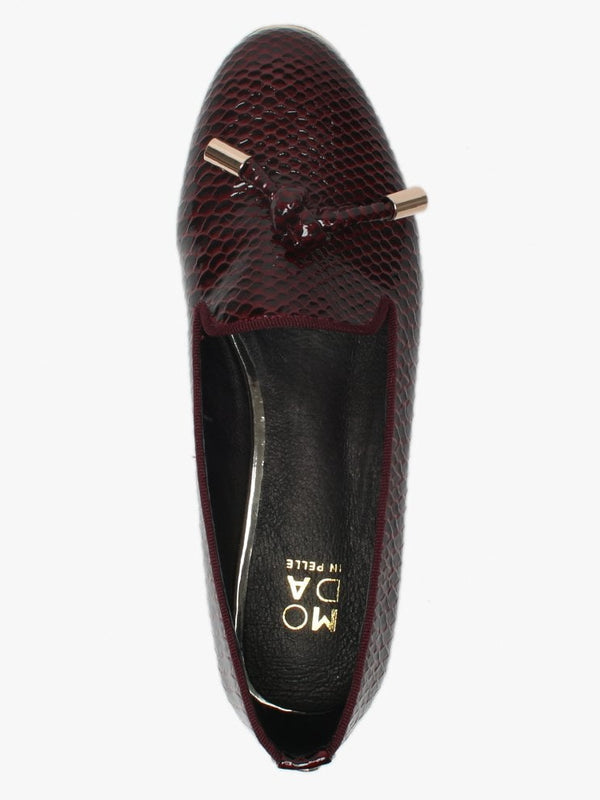 Eadlist Burgundy Reptile Tassel Loafers