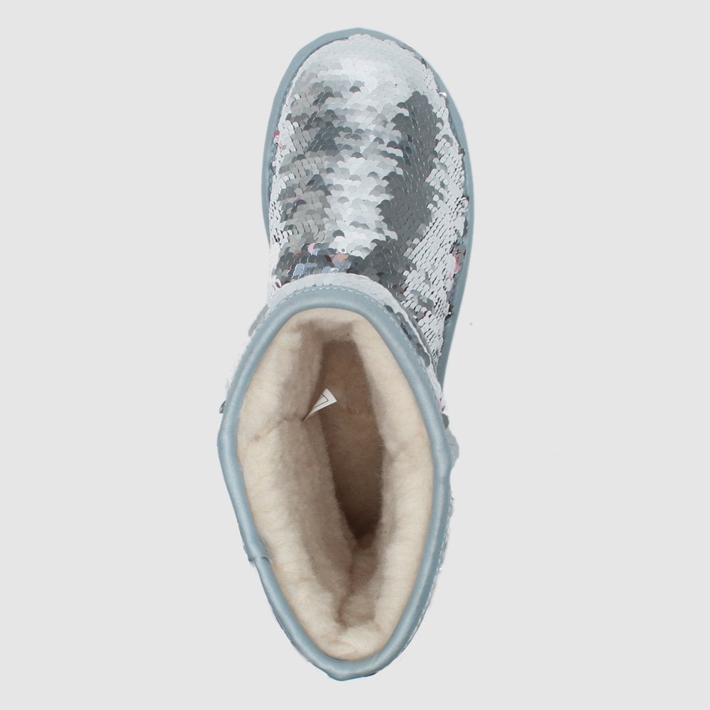 Classic Short Silver Sequin Ankle Boots