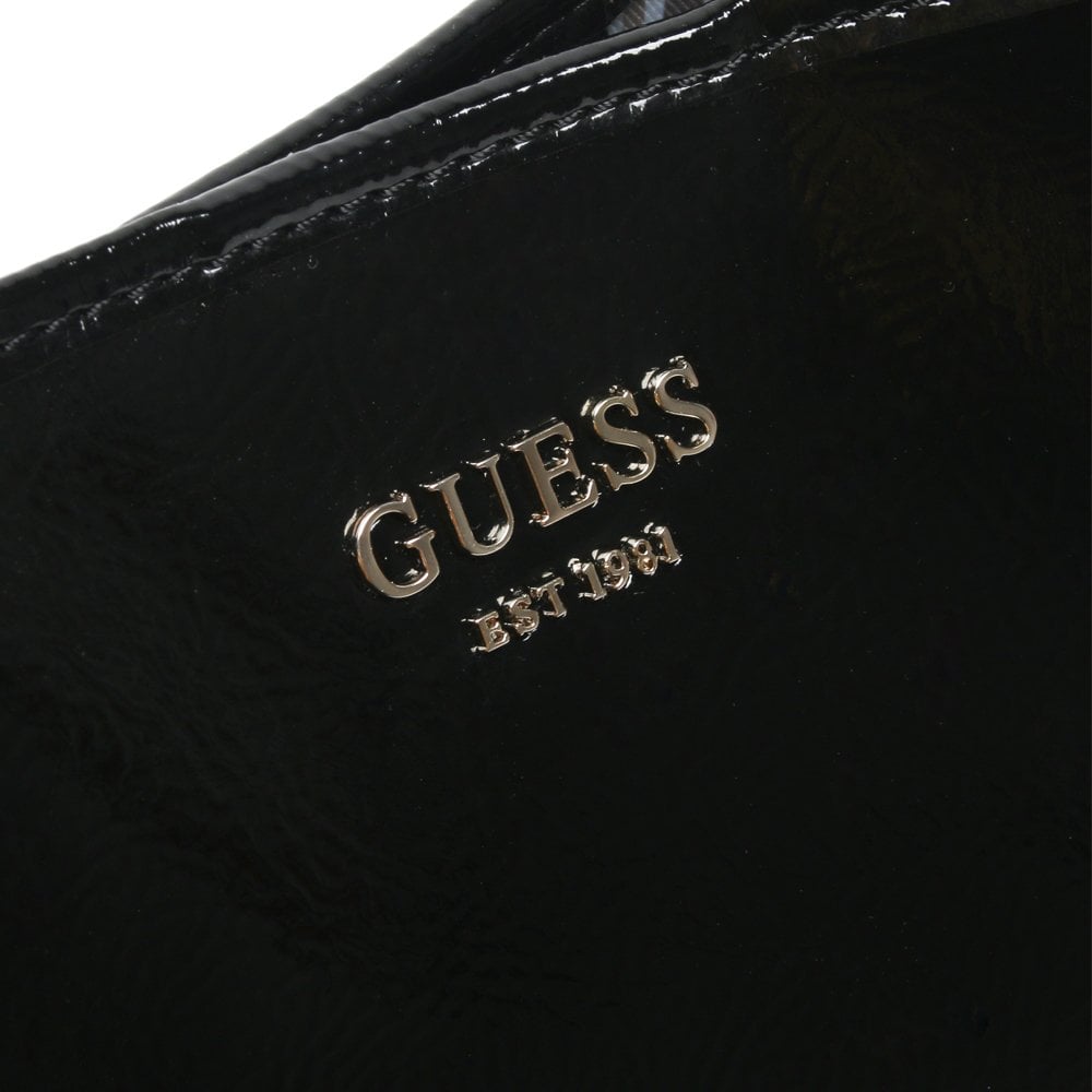 Vikky Black Patent Tote Bag