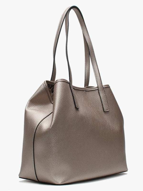 Vikky Pale Bronze Pebbled Tote Bag