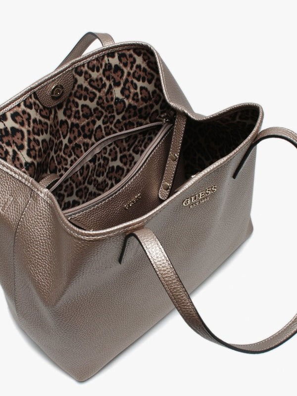 Vikky Pale Bronze Pebbled Tote Bag