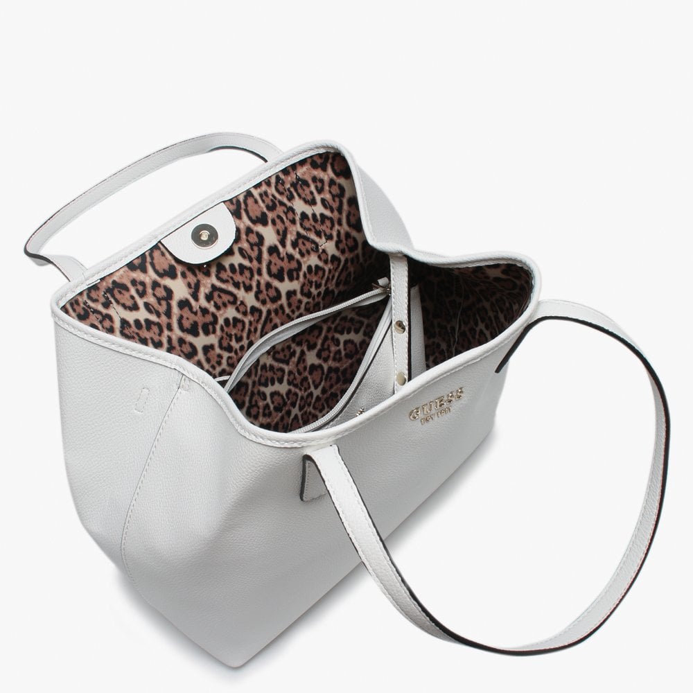 Vikky White Pebbled Tote Bag