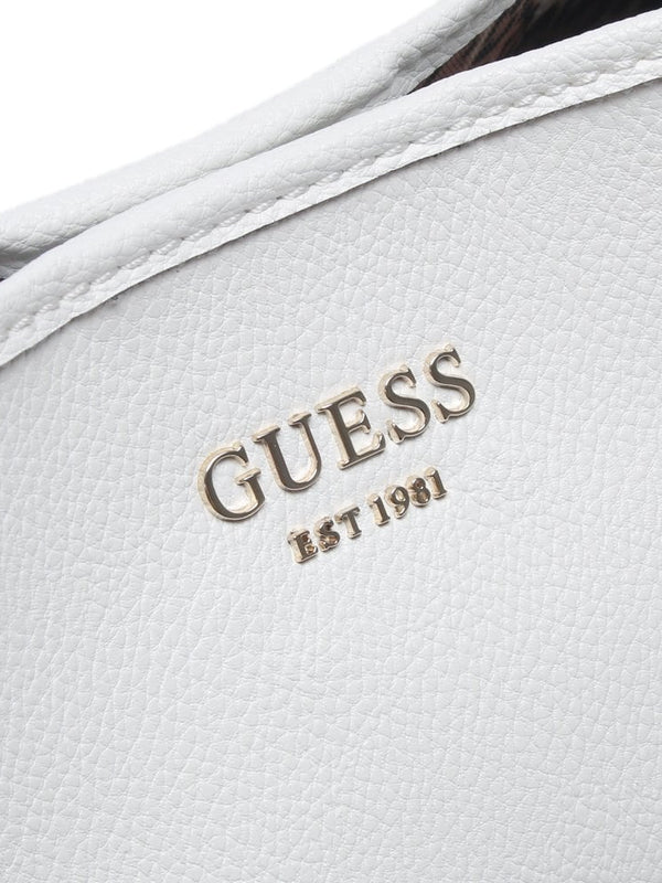 Vikky White Pebbled Tote Bag