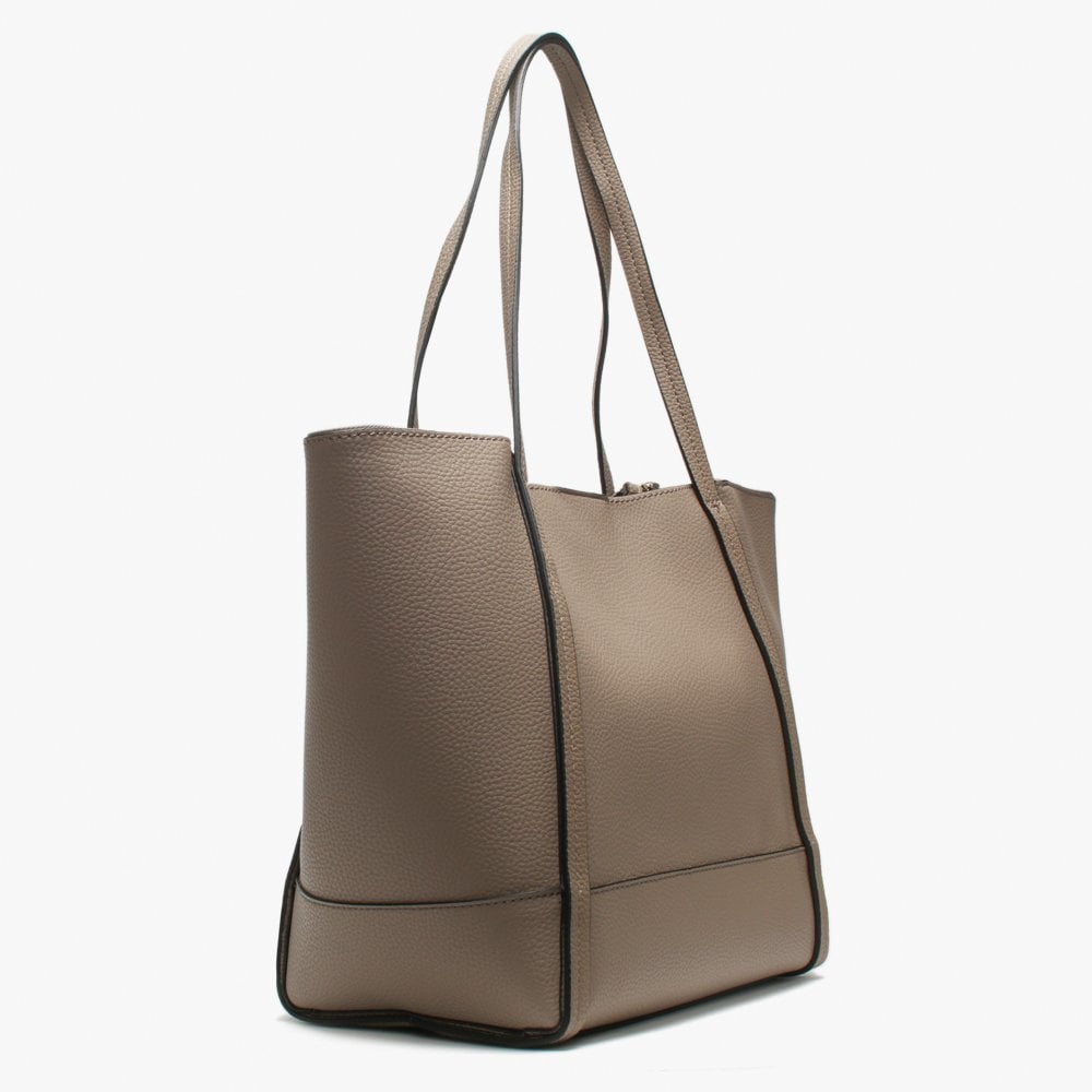 Heidi Taupe Pebbled Tote Bag