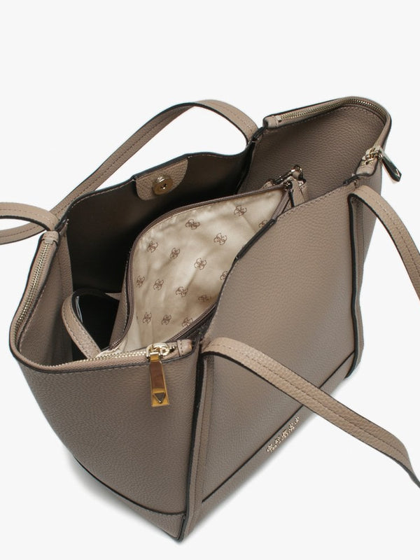 Heidi Taupe Pebbled Tote Bag