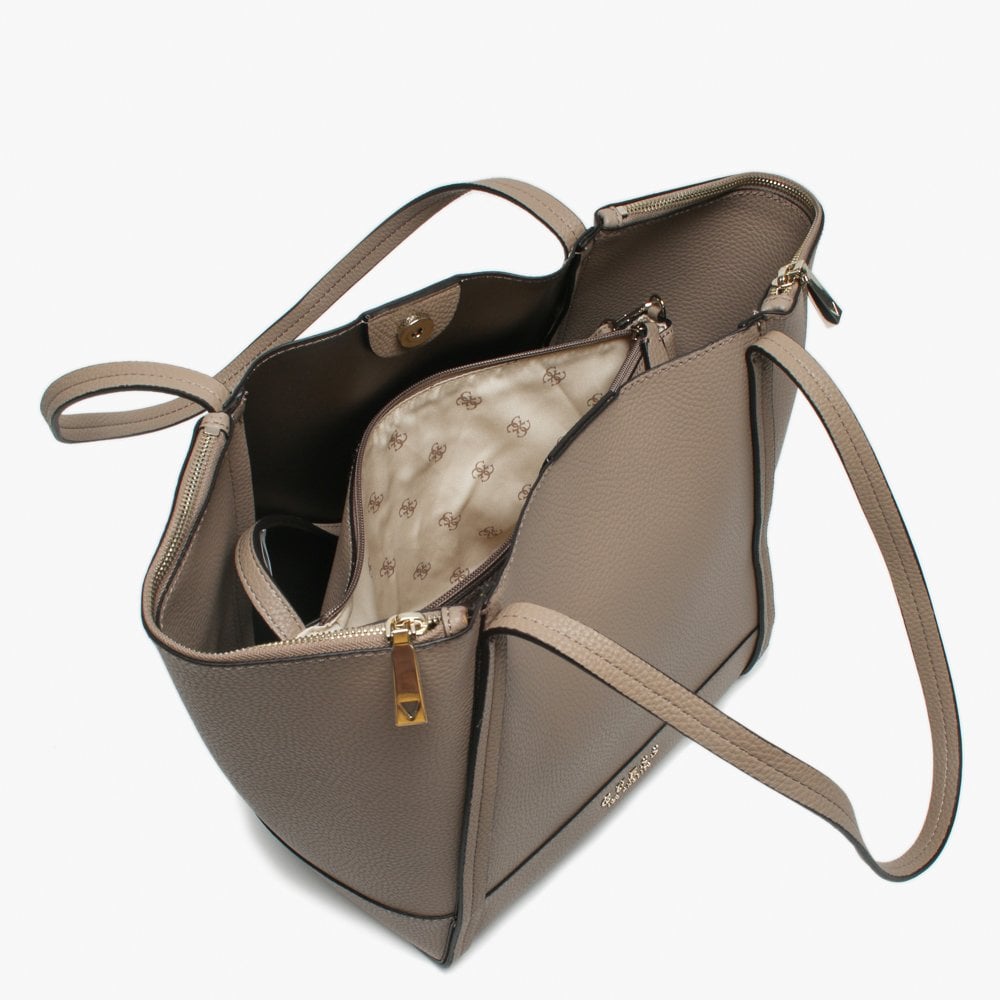 Heidi Taupe Pebbled Tote Bag