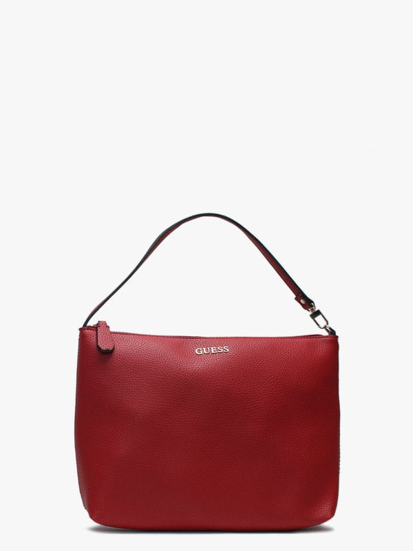 Heidi Crimson Pebbled Tote Bag