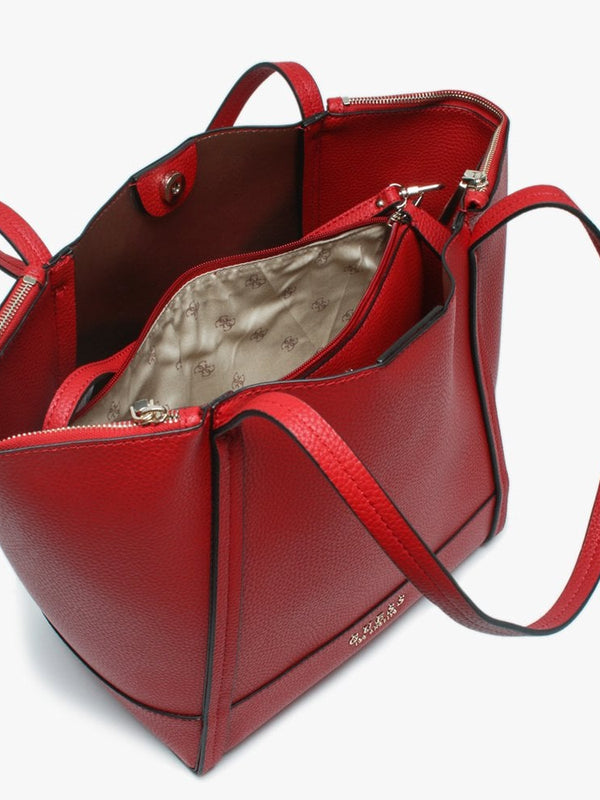 Heidi Crimson Pebbled Tote Bag
