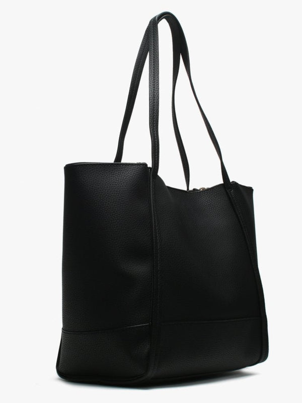 Heidi Black Pebbled Tote Bag