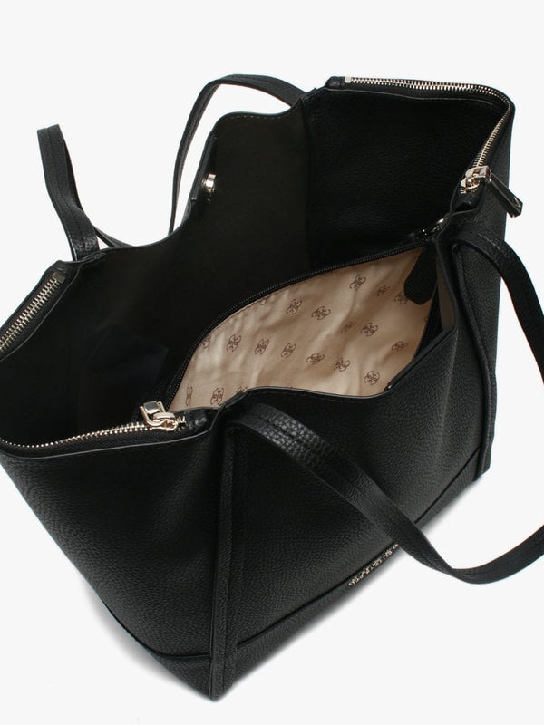 Heidi Black Pebbled Tote Bag