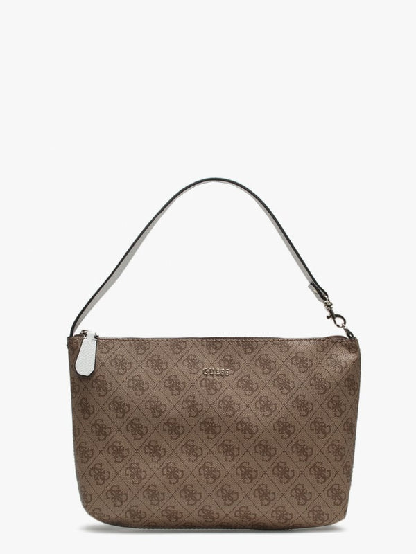 Large Vikky White Logo Slouchy Tote Bag