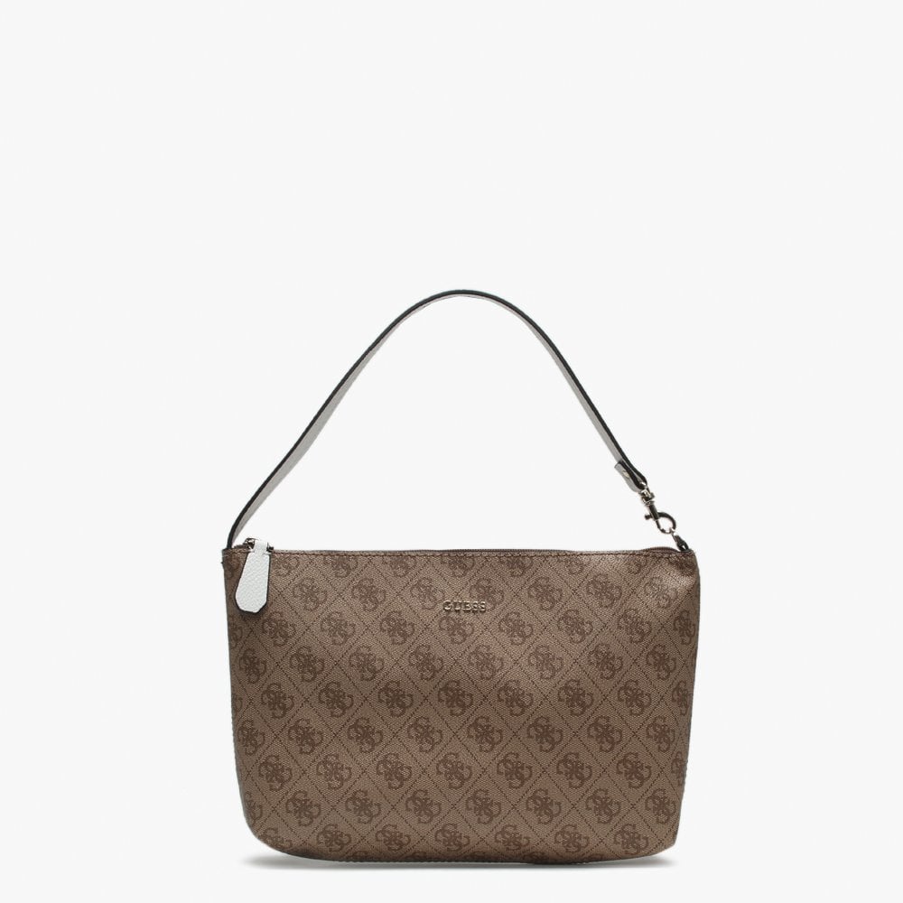 Large Vikky White Logo Slouchy Tote Bag