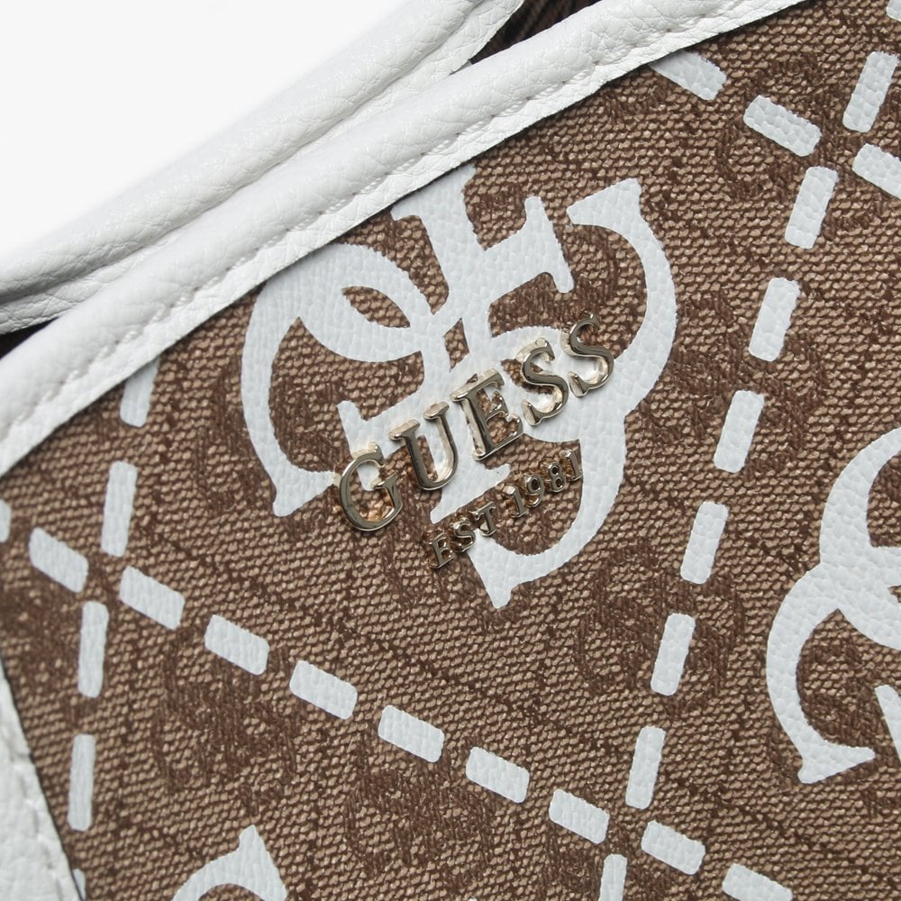 Large Vikky White Logo Slouchy Tote Bag
