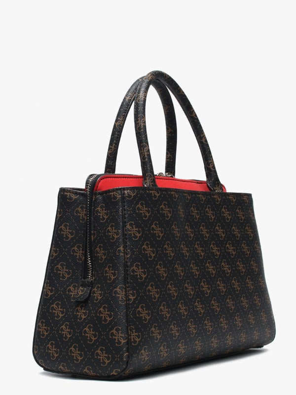 Maddy Brown Multi Logo Satchel Bag