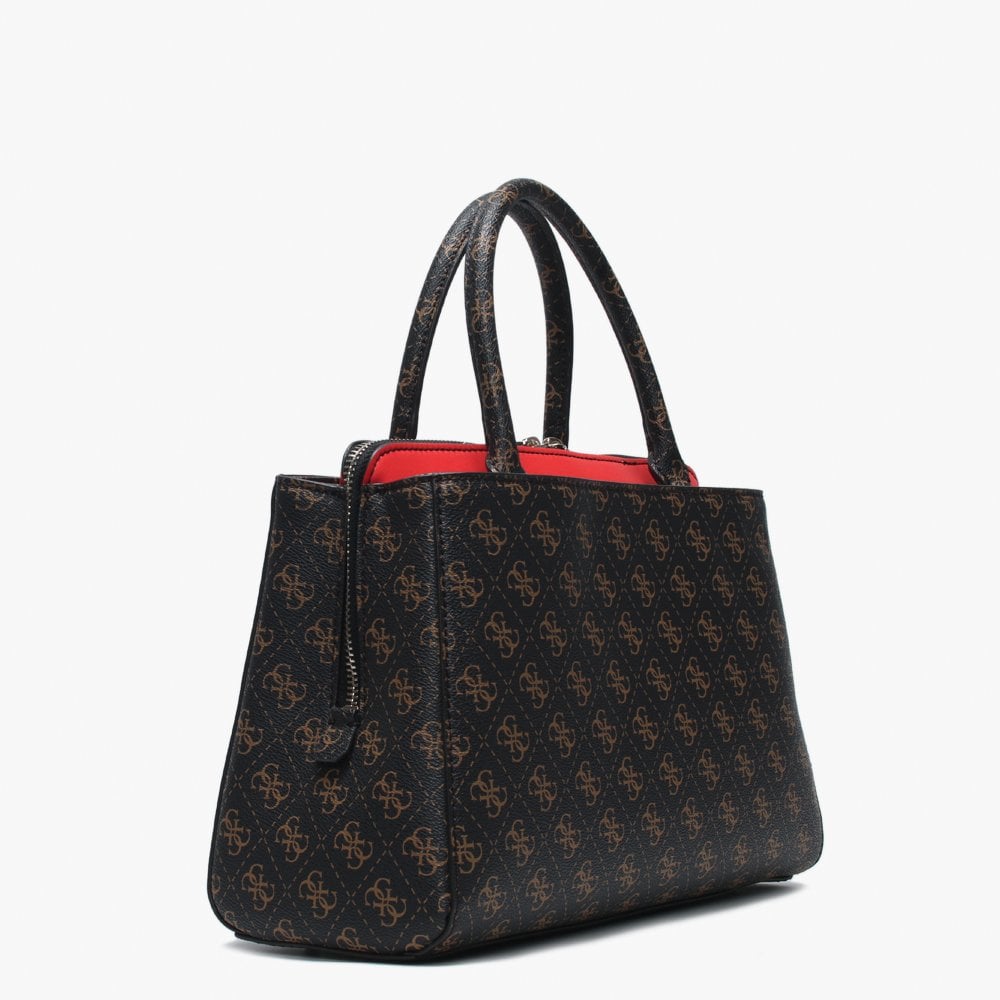 Maddy Brown Multi Logo Satchel Bag
