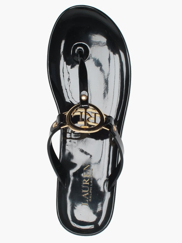 Sarahfina Black Logo Jelly Sandals
