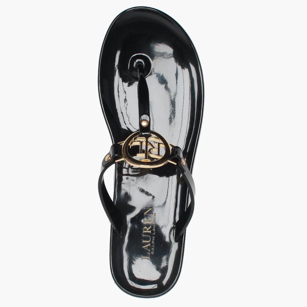 Sarahfina Black Logo Jelly Sandals