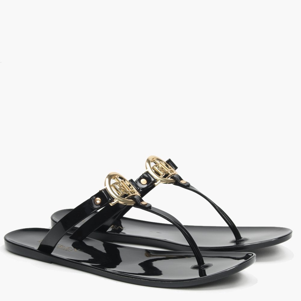 Sarahfina Black Logo Jelly Sandals