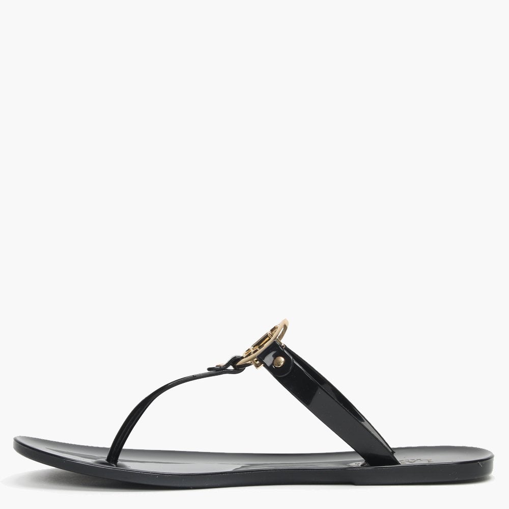Sarahfina Black Logo Jelly Sandals