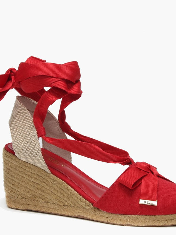 Hollie Red Canvas Wedge Espadrilles