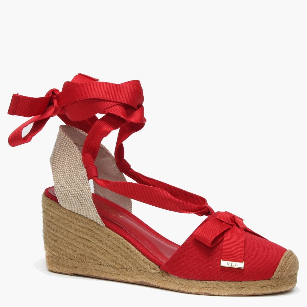 Hollie Red Canvas Wedge Espadrilles