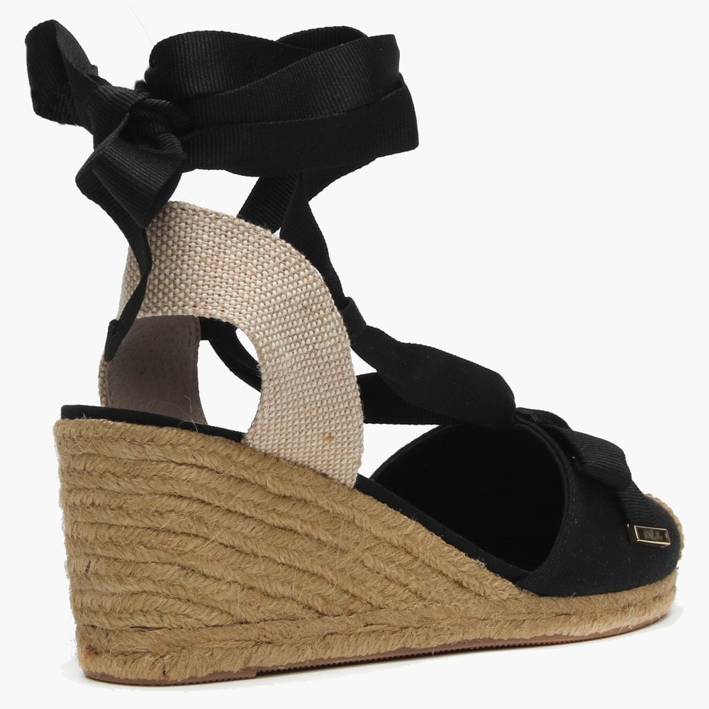 Hollie Black Canvas Wedge Espadrilles