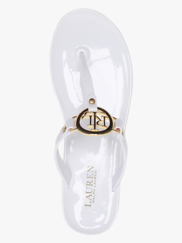Sarahfina White Logo Jelly Sandals
