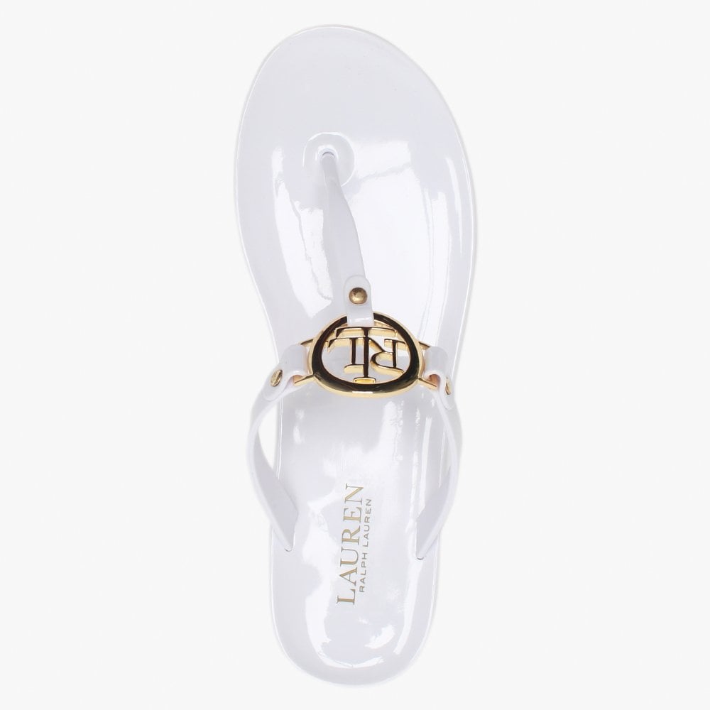 Sarahfina White Logo Jelly Sandals