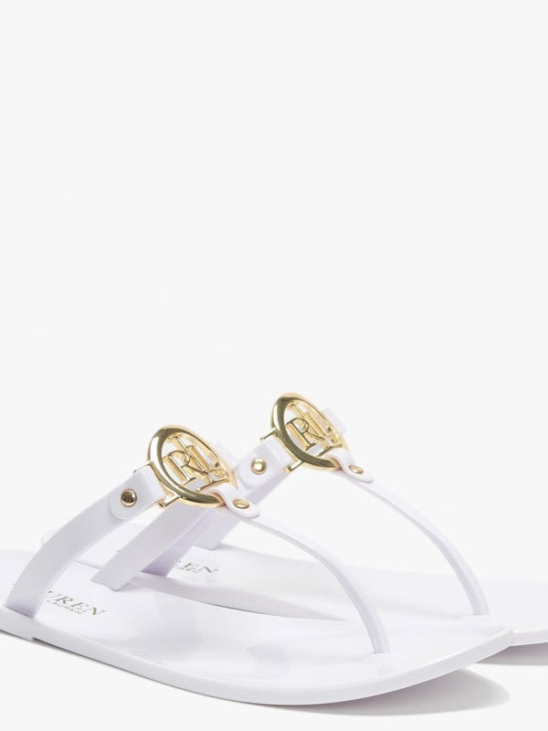Sarahfina White Logo Jelly Sandals
