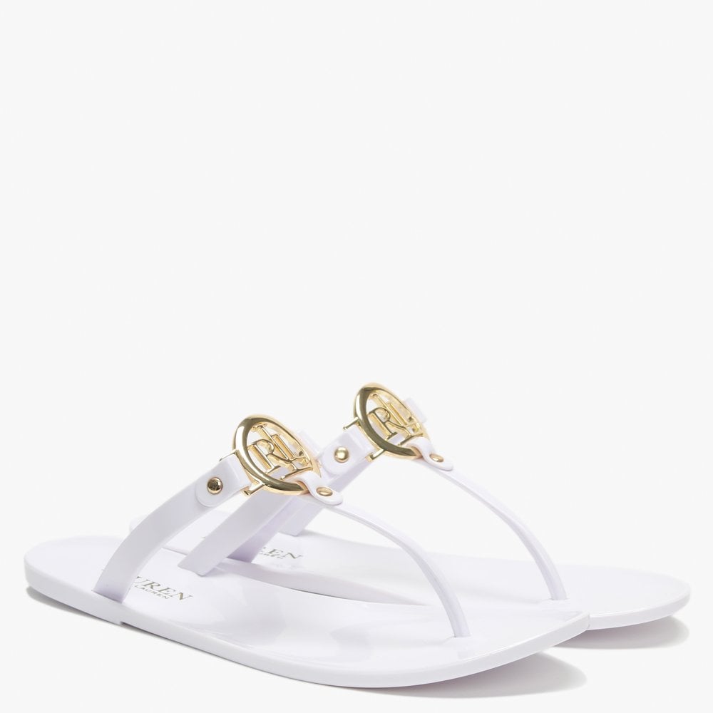 Sarahfina White Logo Jelly Sandals