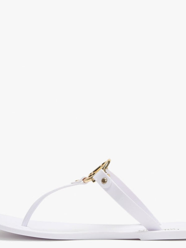 Sarahfina White Logo Jelly Sandals