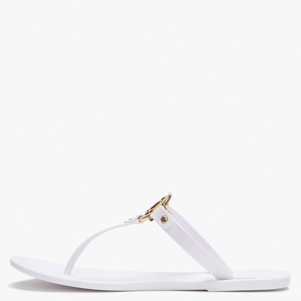 Sarahfina White Logo Jelly Sandals