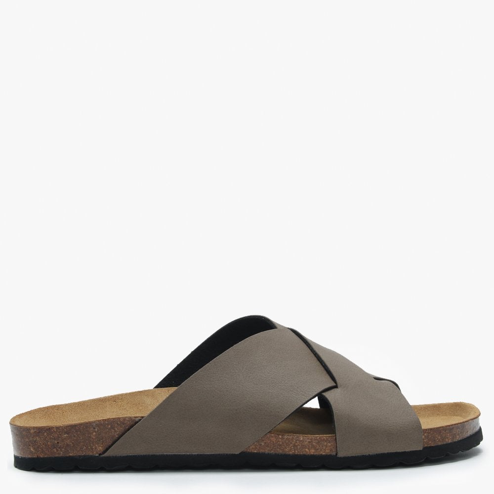 Mandel Cross Strap Sliders