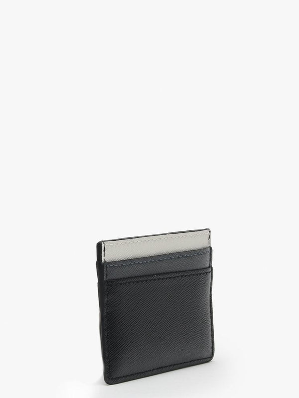 Black Multi Textured Leather Card Case