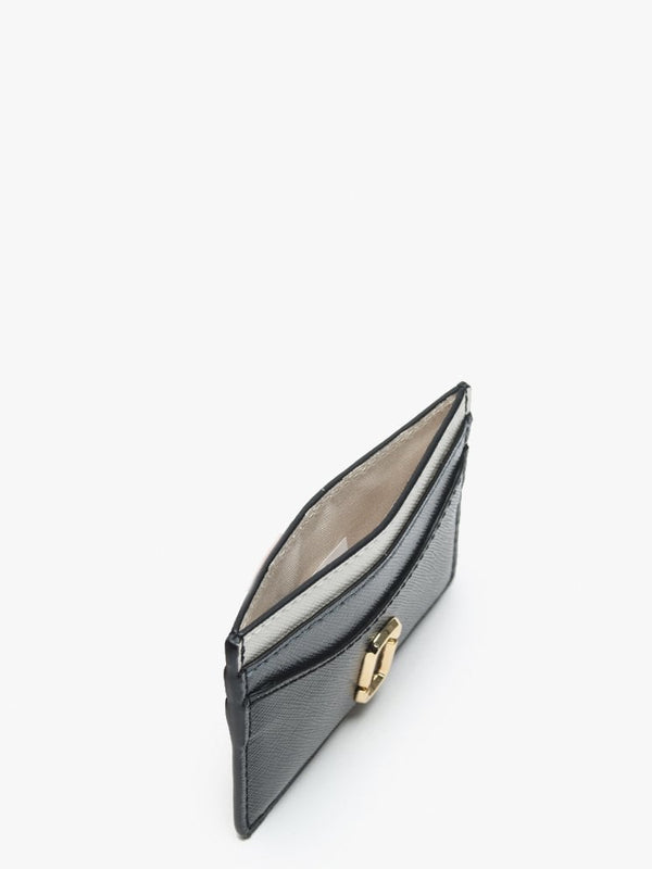 Black Multi Textured Leather Card Case