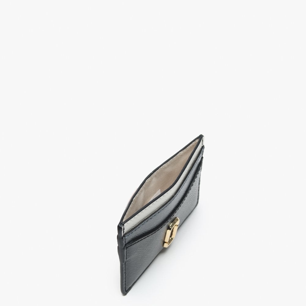 Black Multi Textured Leather Card Case